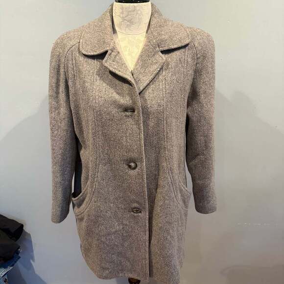 Cabin Creek Women's Vintage Wool Blend Peacoat in Heather Grey, Size 10 Petite - Picture 1 of 3